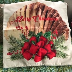 NIP! 🎄Beach Coastal Christmas Scallop Seashell Merry Christmas Pillow Cover